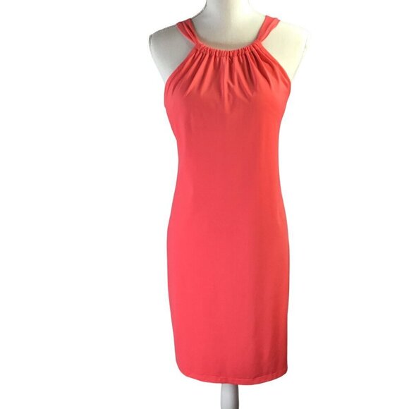 Athleta Kokomo Swim Dress Melon Size M Built in Bra Tie Halter 739779 High Neck - Picture 3 of 10